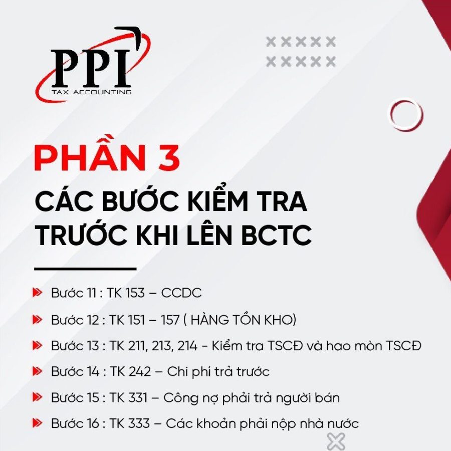 Phần 3: Các bước kiểm tra trước khi lên báo cáo tài chính