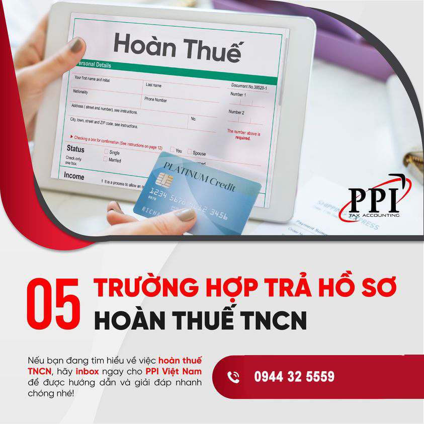 5 trường hợp trả hồ sơ hoàn thuế thu nhập cá nhân